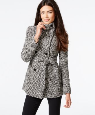 women's belted peacoat