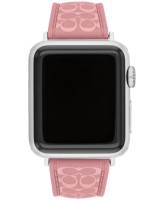 Женский силиконовый ремешок для часов Apple Watch COACH True Pink из настоящего розового силикона 38мм, 40мм, 41мм
