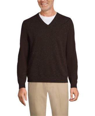 Мужской тонкий кашемировый свитер с V-образным вырезом Lands End 40090₽