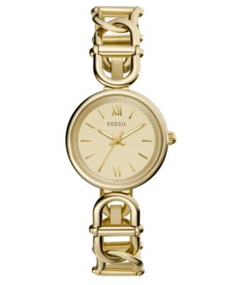 Женские часы Fossil Mini Carlie с тремя стрелками из розового золота и нержавеющей стали, 30 мм