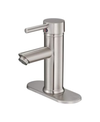 Смеситель для ванной комнаты из матового никеля Greenspring, с одним отверстием и ручкой, Современный водосберегающий смеситель для раковины с крышкой, Подводящий трубопровод, не содержит свинца