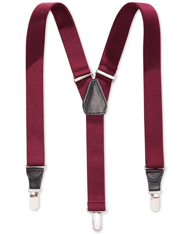 Club Room 25mm Skinny Solid Suspenders, Created for Macy's & Reviews