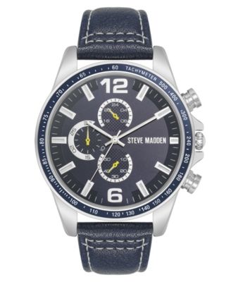 Мужские часы Steve Madden Modern, 45 мм, сине-серебристые