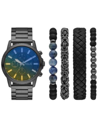 Мужские часы Folio с тремя ручками из сплава оружейного металла, 46 мм