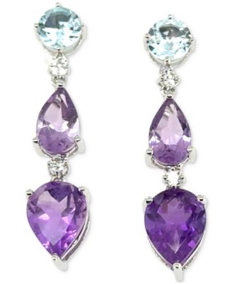Серьги-подвески Macy's с мультикамнями, золотистые