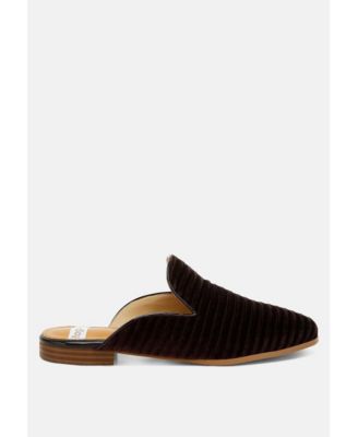 Шлепанцы из текстурированного бархата Rag - Co Ouzini без шнуровки на мюлях
