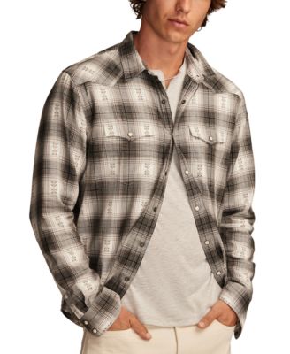 Мужская клетчатая рубашка с длинным рукавом Dobby Western от Lucky Brand в клетку 15890₽