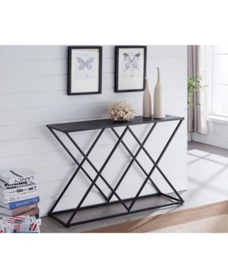 Kings Brand Furniture Calvert Текстурированный черный Консольный стол-витрина, Черный