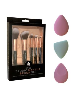 Набор кистей для макияжа PURSONIC Studio из 5 предметов и блендеры для губок Beauty Makeup из 3 упаковок