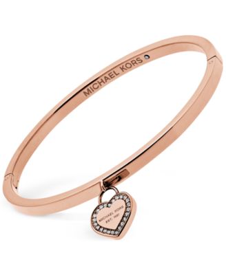 michael kors rose gold bracelet with heart