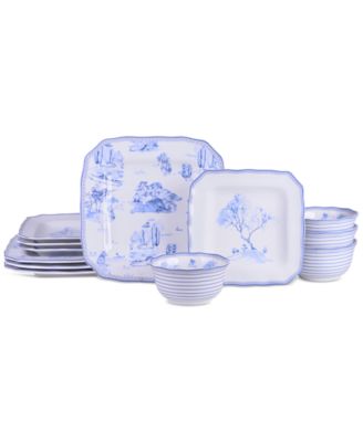 222 Фарфоровый сервиз Fifth Scenic Toile Blue из 12 предметов, сервиз на 4 персоны