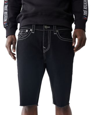 Мужские джинсовые шорты прямого кроя 12 дюймов True Religion Mens Ricky с потертым клапаном 23890₽