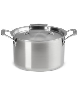 Глубокая круглая кастрюля Le Creuset Essential из нержавеющей стали с крышкой, 4 карата.