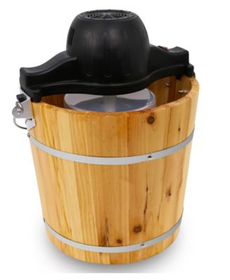 Электрическая/ручная мороженица Elite Cuisine объемом 4 литра в старомодном ведерке из сосны