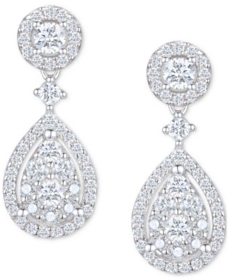 Серьги Macy's с бриллиантами 0,75 кт, 14K белое золото