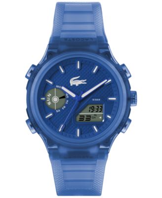 Мужские часы Lacoste LC33 с синим силиконовым ремешком, 45 мм