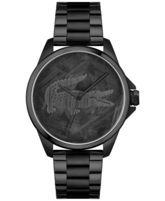 Мужские часы-браслет Le Croc из черной стали с ионным покрытием Lacoste, 43 мм, черный