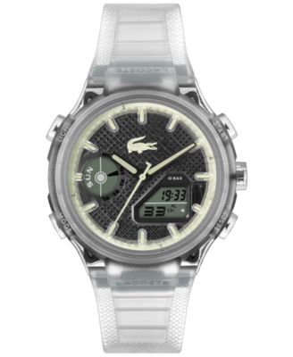 Мужские часы Lacoste LC33 с прозрачным силиконовым ремешком, 45 мм