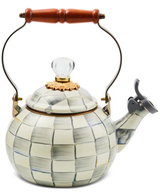 Свистящий чек MacKenzie-Childs Sterling, 2-квартовый. Чайник