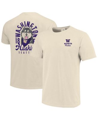 Мужская кремовая футболка Washington Huskies Comfort Colors с изображением талисмана Image One