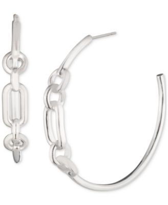 Серьги-кольца Lauren Ralph Lauren из стерлингового серебра среднего размера, 1,38