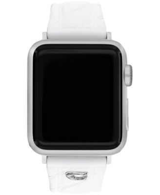 Женский стеганый белый силиконовый ремешок для часов Apple Watch COACH 38мм, 40мм, 41мм