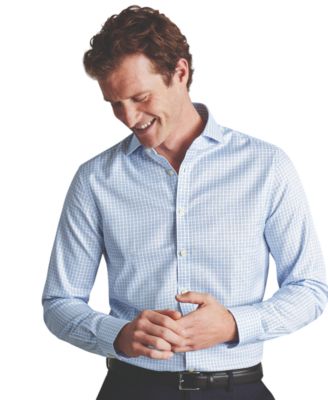 Мужская приталенная рубашка из саржи в негладкую клетку от Charles Tyrwhitt