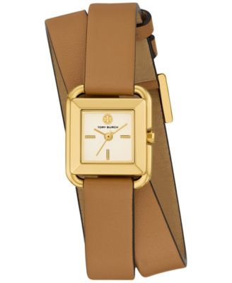 Женские часы Tory Burch The Kira с коричневым кожаным ремешком и оберткой 18 мм