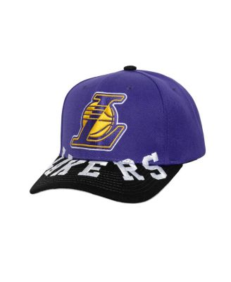 Мужская фиолетово-черная кепка Mitchell & Ness Los Angeles Lakers Under Arch с двухцветной застежкой Pro Crown Snapback