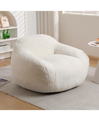 Удобное кресло-мешок Bean Bag с подлокотником и наполнителем из пены с эффектом памяти коричнево-бежевого цвета
