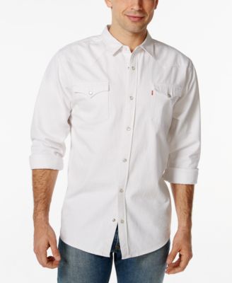 levis white denim shirt