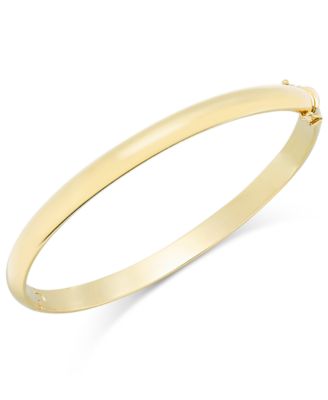 Solid Gold Polished Bangle Bracelet 