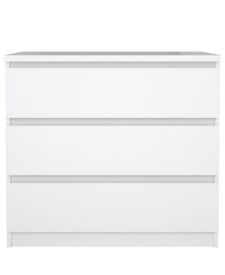 Комод Tvilum шириной 30,31 дюйма с 3 выдвижными ящиками белого цвета