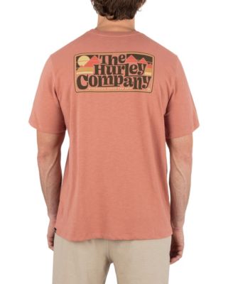 Мужская футболка Hurley Slub 90-х с коротким рукавом розового цвета