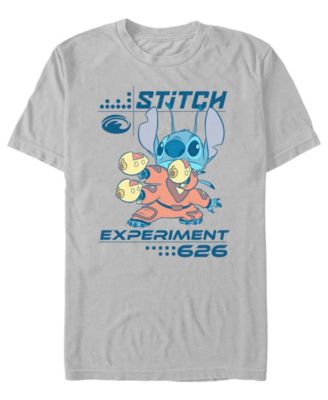 Мужская футболка Lilo Stitch Experiment 626 с коротким рукавом серебристого цвета