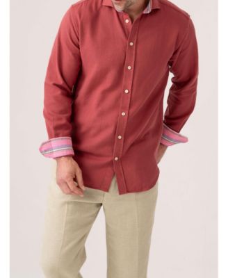 Мужская рубашка из матового хлопка с длинным рукавом Koy Clothing оранжевого цвета