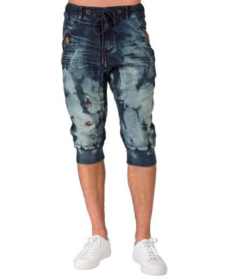 Мужские трикотажные джинсовые шорты-капри премиум-класса Level 7 для бега трусцой