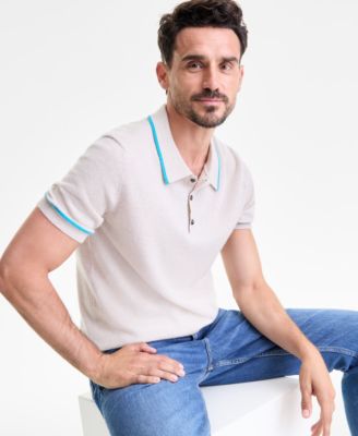 Мужской свитер-поло Club Room из 100% кашемира обычного покроя, эксклюзивный от Macy's