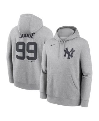 Мужская толстовка Nike Aaron Judge Heather Gray New York Yankees с именем и номером игрока, флисовый пуловер с капюшоном
