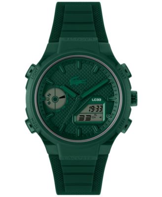 Мужские часы Lacoste LC33 с зеленым силиконовым ремешком, 44,8 мм