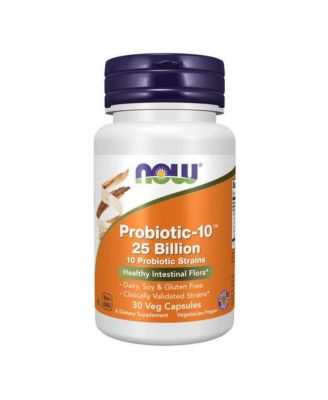 Пробиотик Now Foods-10 на 25 миллиардов, 30 капсул без цвета