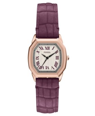 Женские часы Fossil Harlow из бордовой кожи Кроко с тремя стрелками, 27 мм