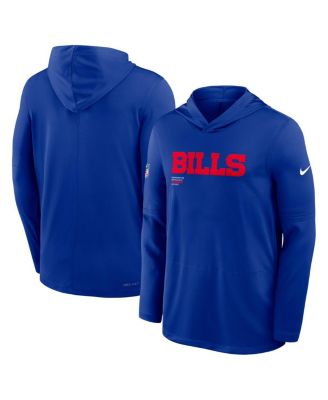 Мужская футболка Nike Royal Buffalo Bills Big Tall Sideline Performance с длинным рукавом и толстовкой с капюшоном