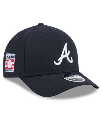 Мужская темно-синяя бейсболка новой эры Atlanta Braves Baseball Hall of Fame 9FORTY M-Crown с регулируемой головкой синего цвета