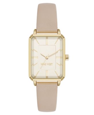 Женские кварцевые миниатюрные часы Nine West из кремовой кожи с позолотой, 25 мм