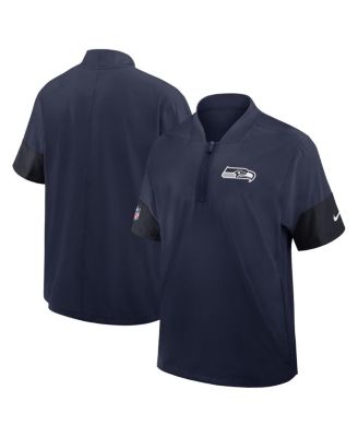 Мужская куртка Nike College Navy Seattle Seahawks с коротким рукавом и застежкой на четверть молнии Performance Coach