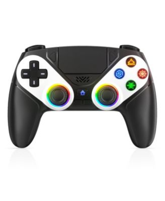 Беспроводной контроллер NBCP LED для PS5, совместимый с PS5 Pro / Slim / PC, Двойная вибрация, Турбо, 6-осевое движение, аудиоразъем 3,5 мм, динамик и настраиваемые цвета черный