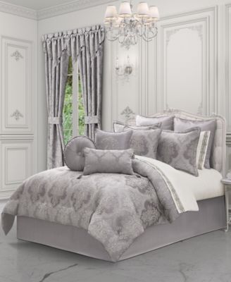 J Queen New York Mary Damask, 4 шт. Комплект постельного белья, Queen