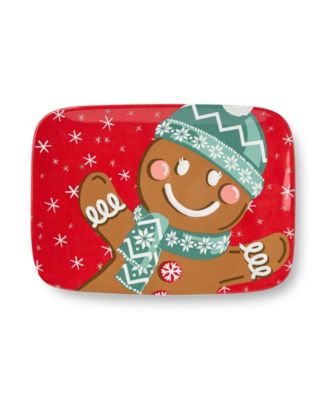 Прямоугольное блюдо для пряников Christmas Whimsy, сертифицированное на международном уровне