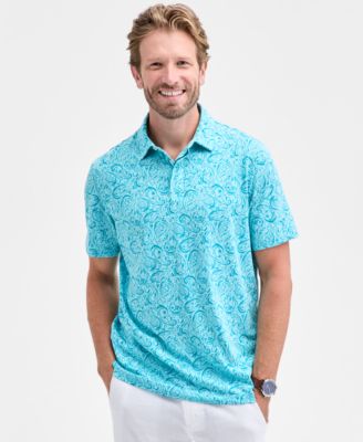 Мужская рубашка поло Club Room из хлопка Pima с коротким рукавом и узором Пейсли, эксклюзивная модель Macy's